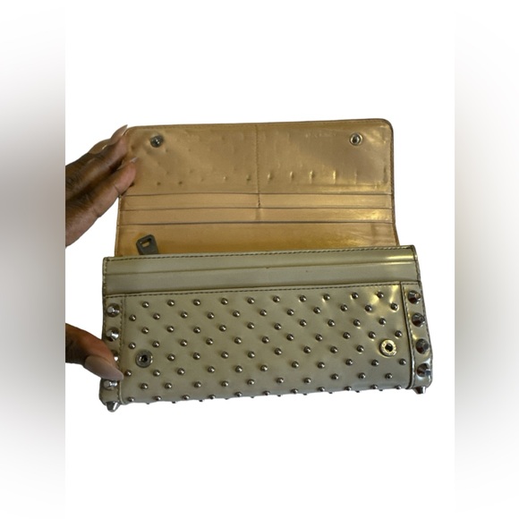 PRADA Studded Long Wallet Gray/Silver Leather Great Used Condition GORGEOUS - Picture 6 of 8